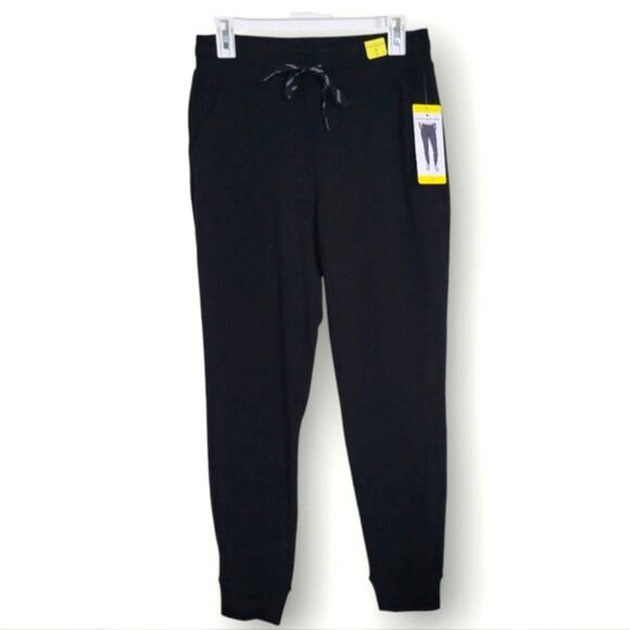Marc New York Andrew Marc Joggers Size Small S Black Ribbed Loungewear Stretch - Picture 3 of 9